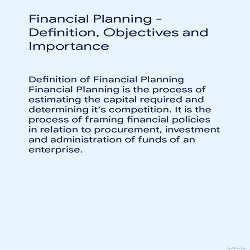 Financial planning - definition , Objectives and importance - Business  Management - Studocu